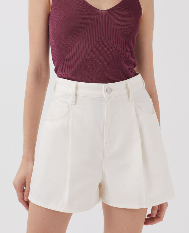 Short con pinzas H003 white