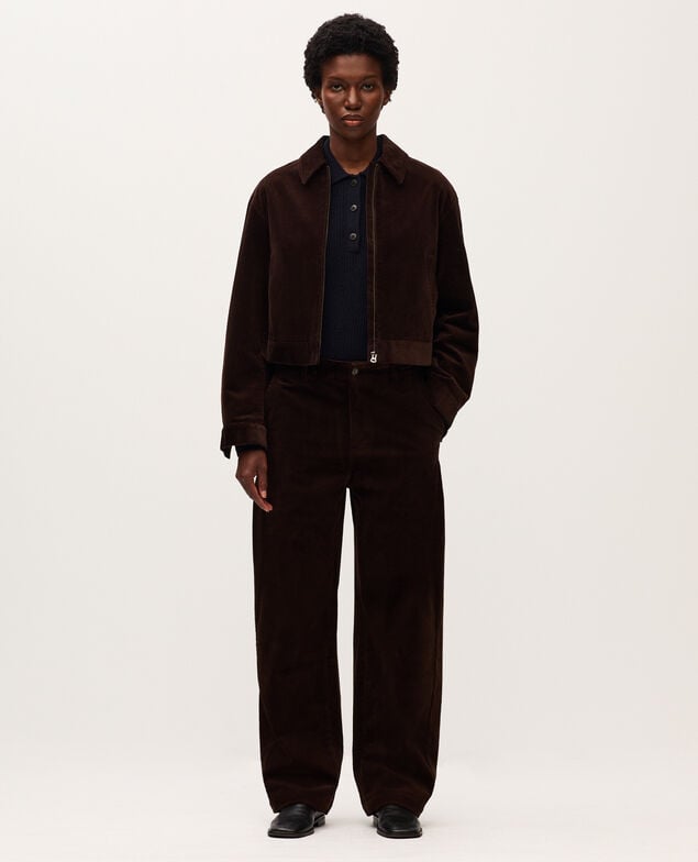 Pantalón barrel de pana U380 dark brown