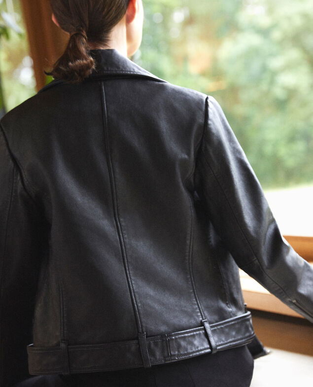Chaqueta atemporal de cuero  Negro
