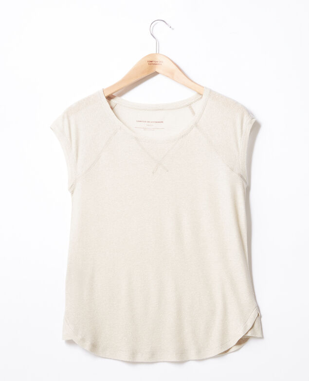 Camiseta irisada con lino Chalk