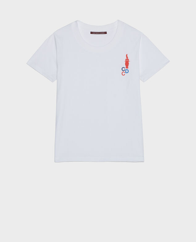 Camiseta de algodón Fiery red