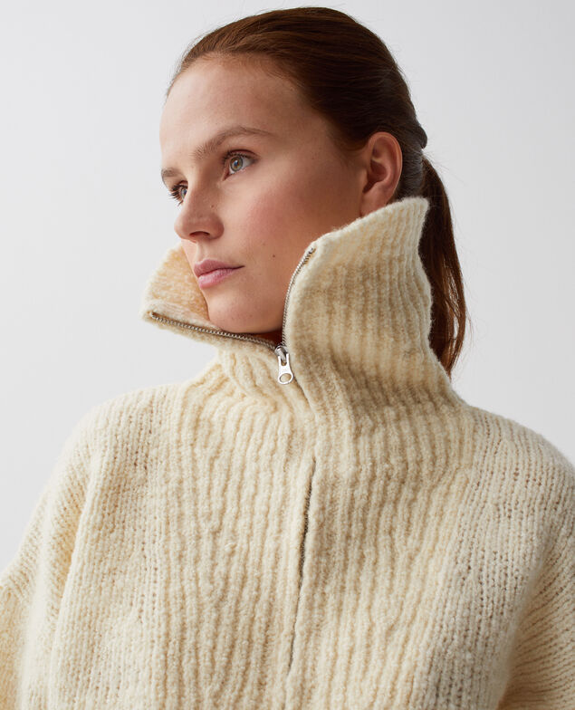Jersey con cuello de cremallera I010 glass green beige