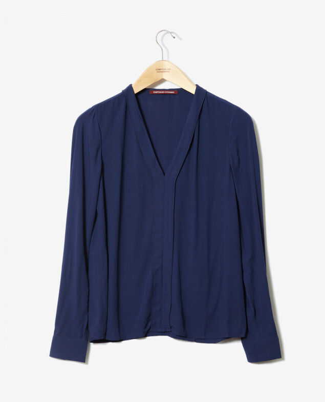 Blusa con escote de pico Medieval blue