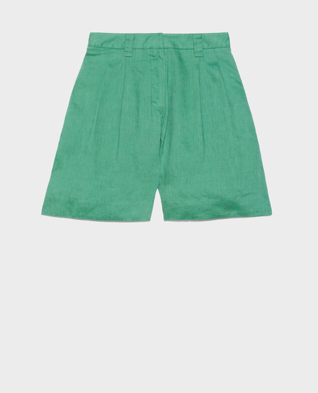Short amplio de lino 0542 pine green