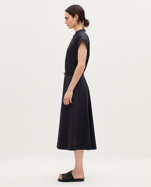 Vestido midi de gasa de algodón K080 vulcan gray