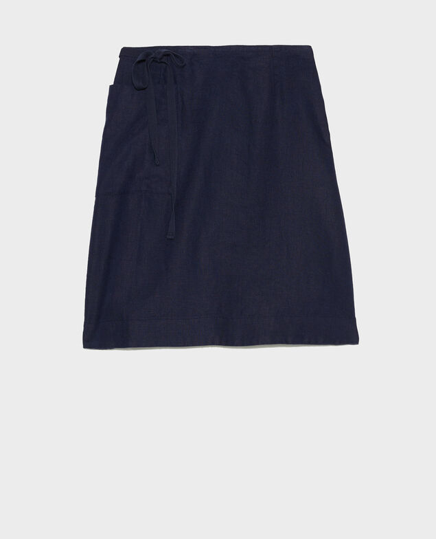 Falda cruzada de lino Maritime blue