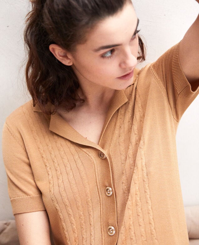 Vestido de punto Camel beige