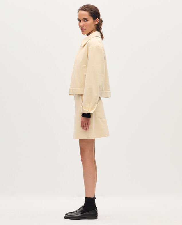 Falda corta de pana U010 off white