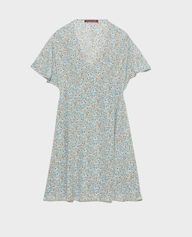 Vestido corto de seda Art deco blue