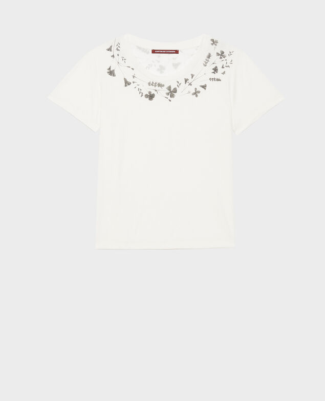 Camiseta fluida con cuello redondo Cloud dancer