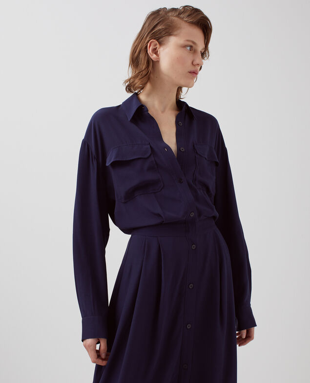 Vestido camisero fluido H694 baritone blue