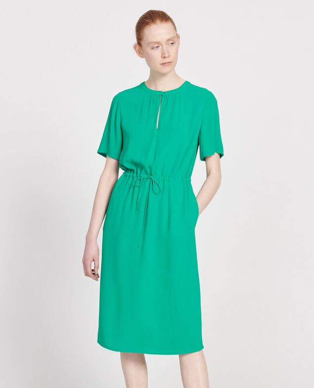 Vestido recto y fluido Golf green