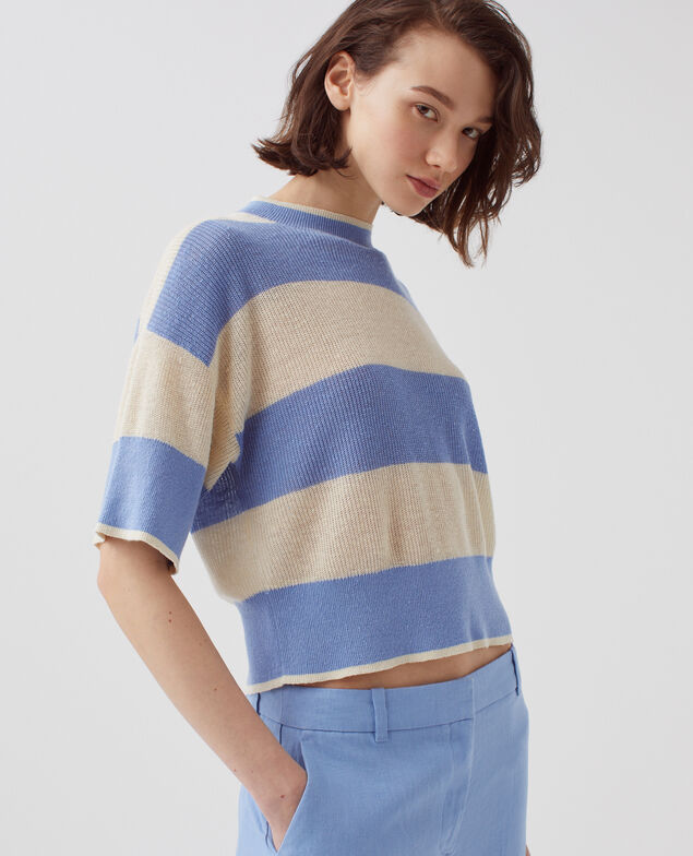 Jersey cropped de manga corta y lino H602 large savoie