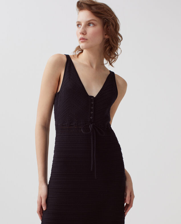 Vestido de crochet de algodón H091 black beauty