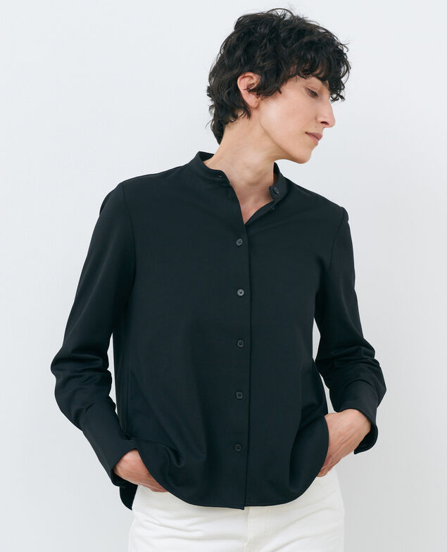 Camisa cuello mao Black beauty