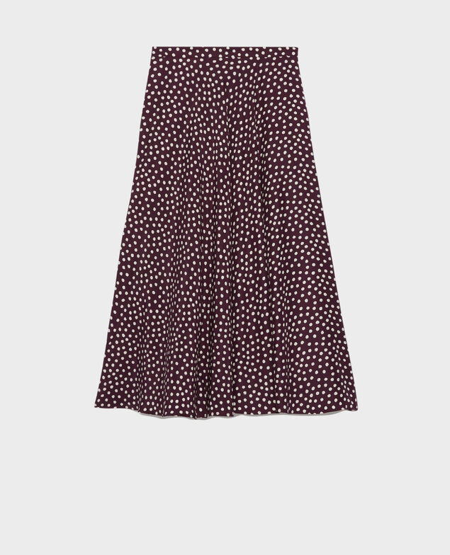 Falda patinadora de seda Minidot purple
