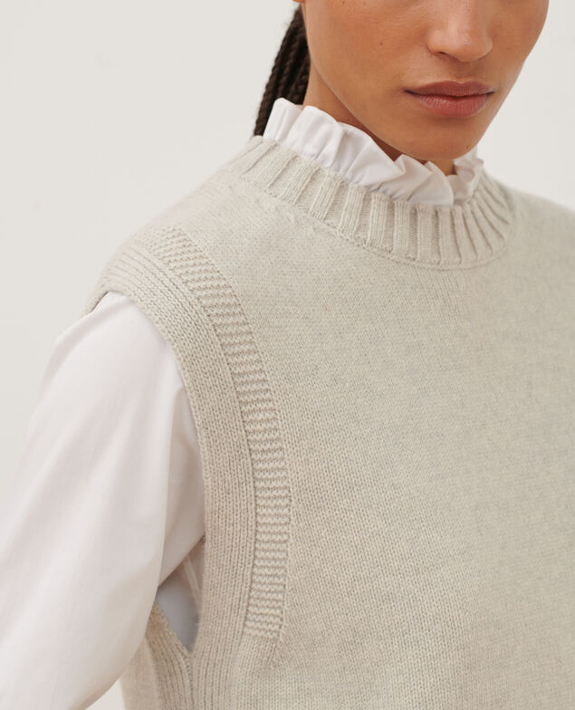 Jersey sin mangas A009 white knit