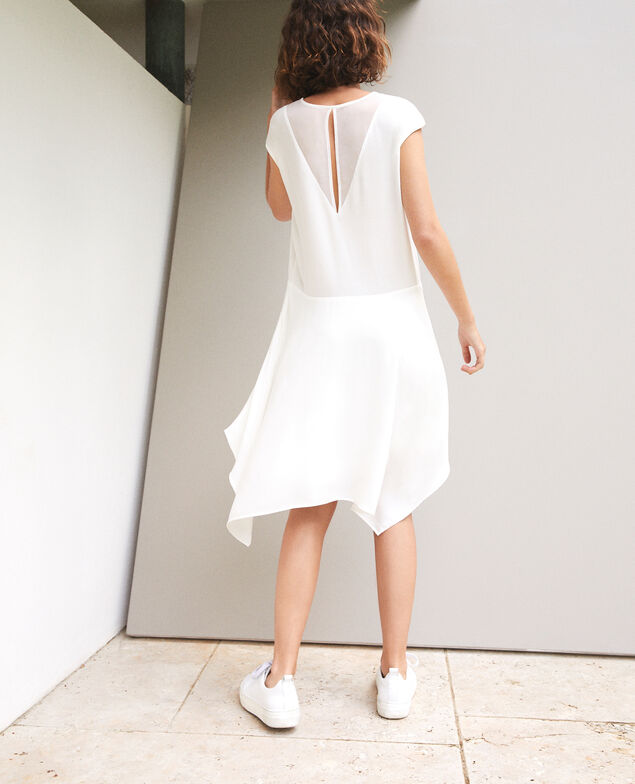 Vestido con escote de pico Blanco