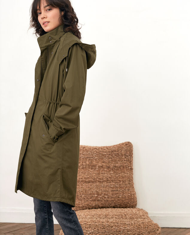 Parka con capucha y forro desmontables Dark kaki