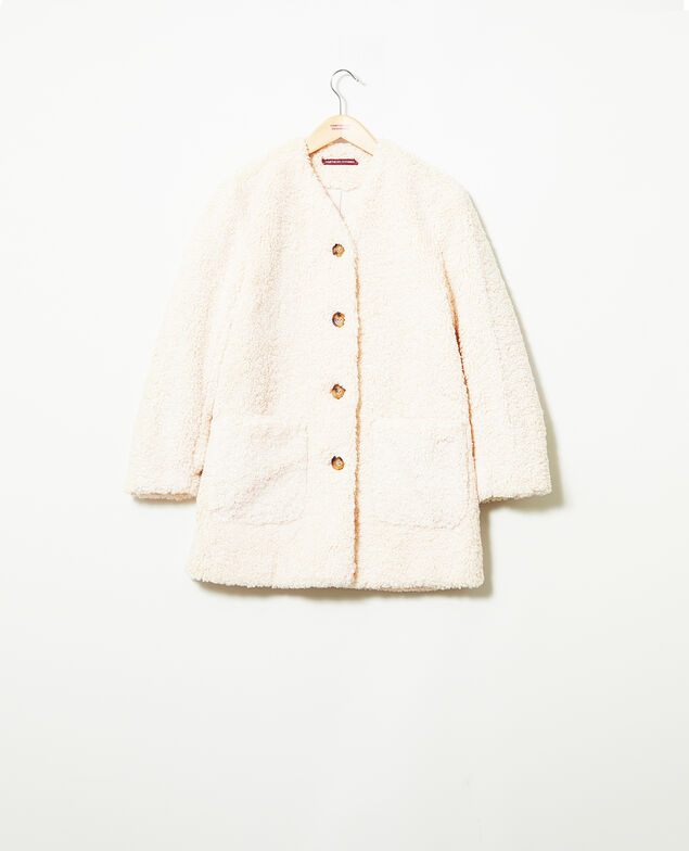 Abrigo piel sintética Off white