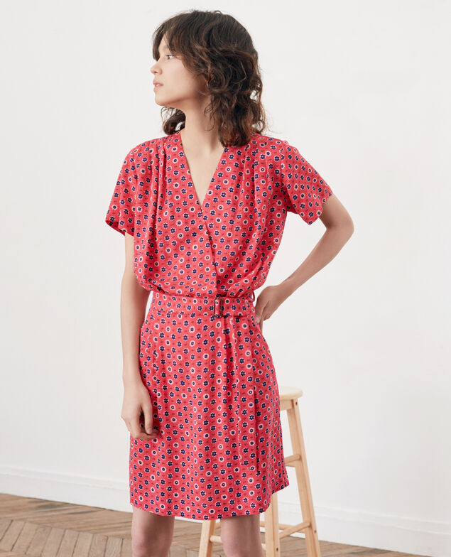Vestido estampado con lazo Dandelion ultra pink