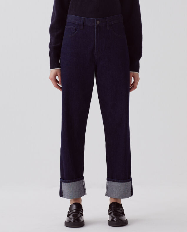 Jeans regular con vuelta ancha U690 navy