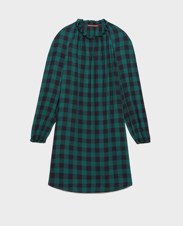 Vestido camisero de cuadros 8866 55 green check