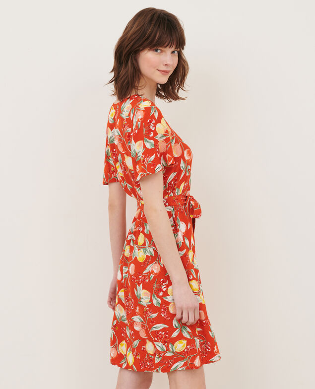 LAËTITIA - Vestido corto fluido 103 print orange