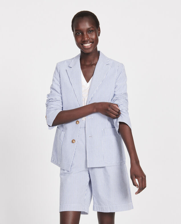 Blazer de algodón Seersucker stripes