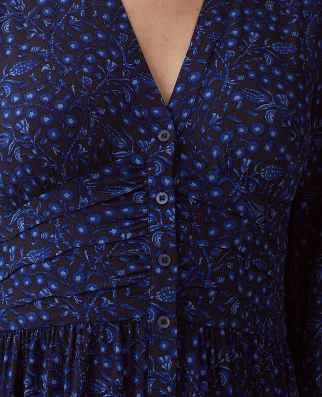 Vestido largo fluido I662 batik navy