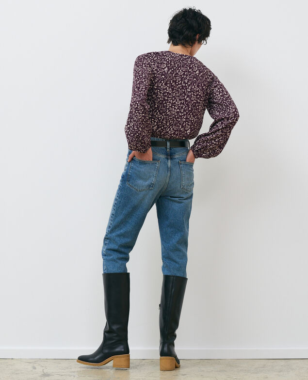 Blusa estampada Cyanotype purple