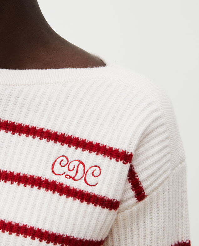 Jersey de rayas con cuello de barco Stripe jetstream royalred