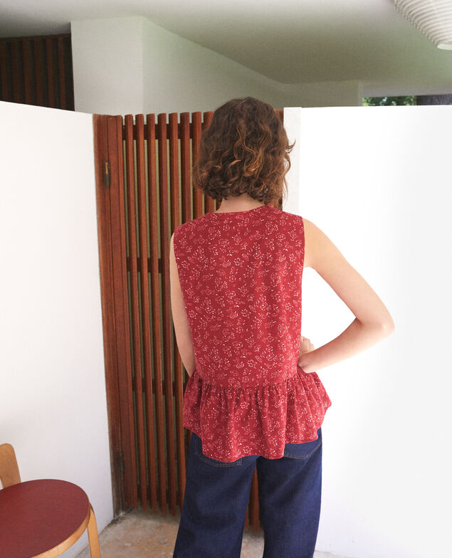 Blusa sin mangas Rojo