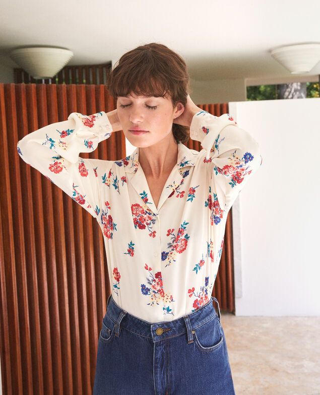Camisa con cuello estilo pijama Blanco