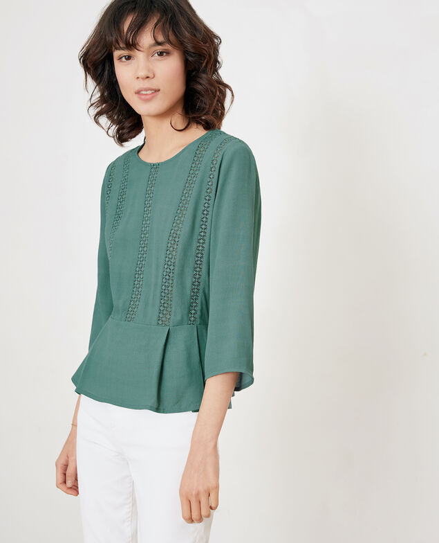 Blusa con péplum y encaje Peppermint