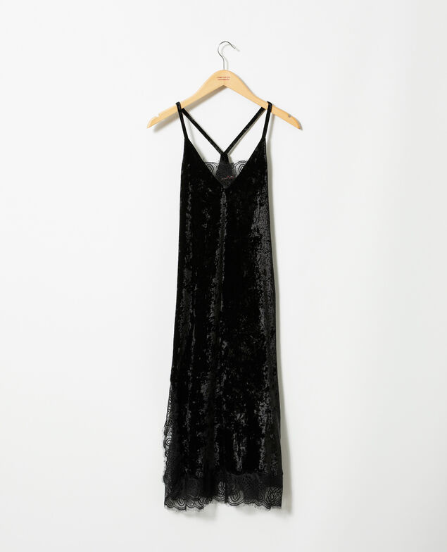 Vestido de terciopelo y encaje Negro
