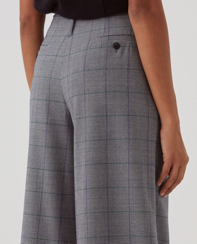 YVONNE - Pantalón amplio con pinzas I033 check grey