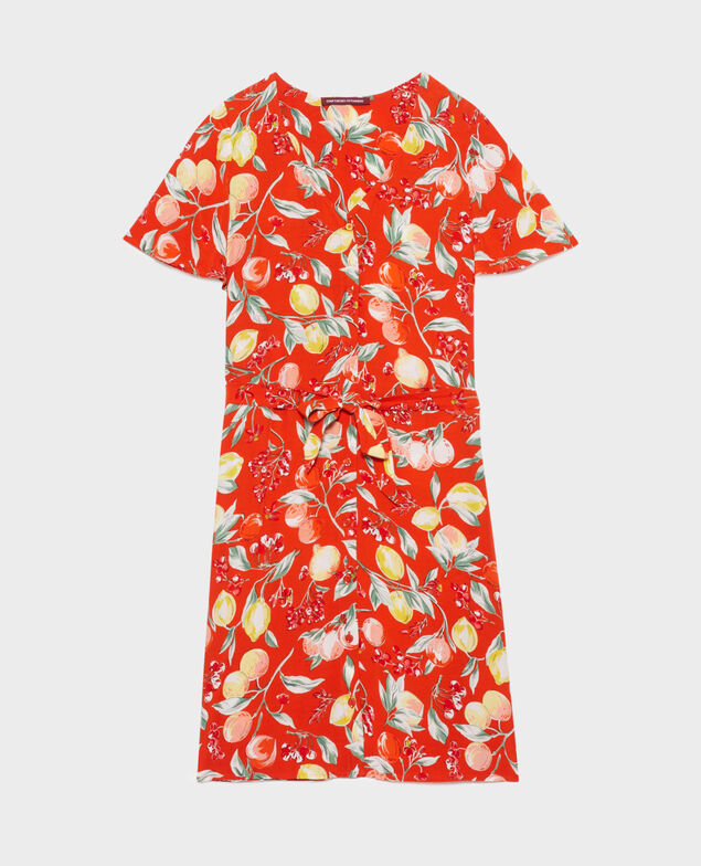 LAËTITIA - Vestido corto fluido 103 print orange