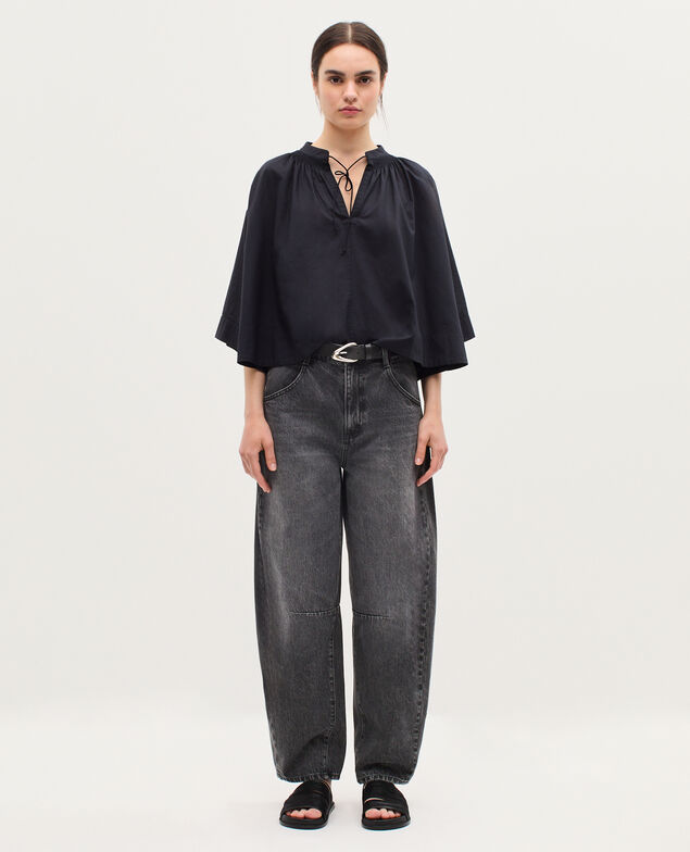 Blusa de gasa de algodón K080 vulcan gray
