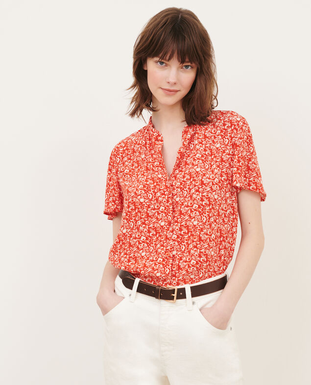 Blusa fluida de manga corta 101 print red