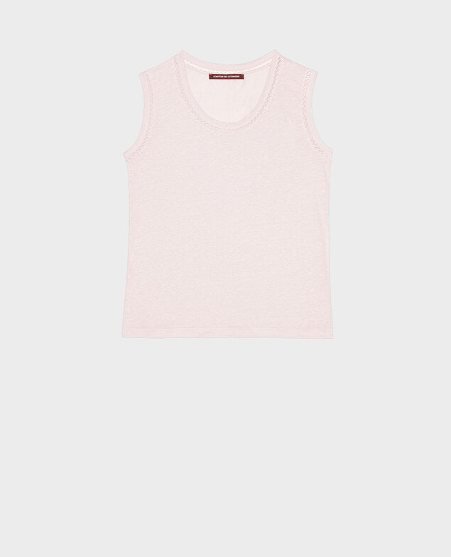 Camiseta de lino con tirantes Primrose pink