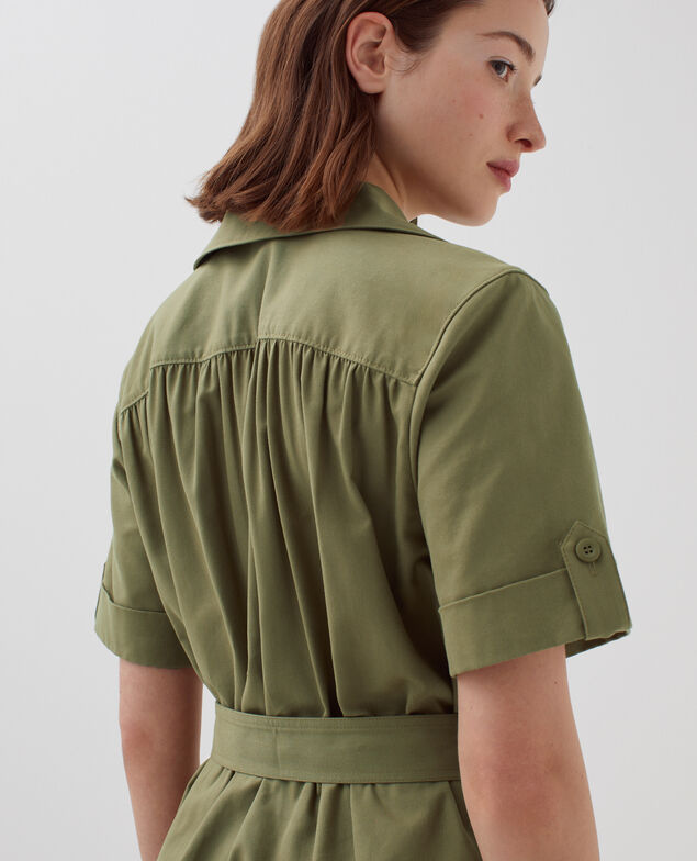 Vestido cargo con cremallera I560 covert green