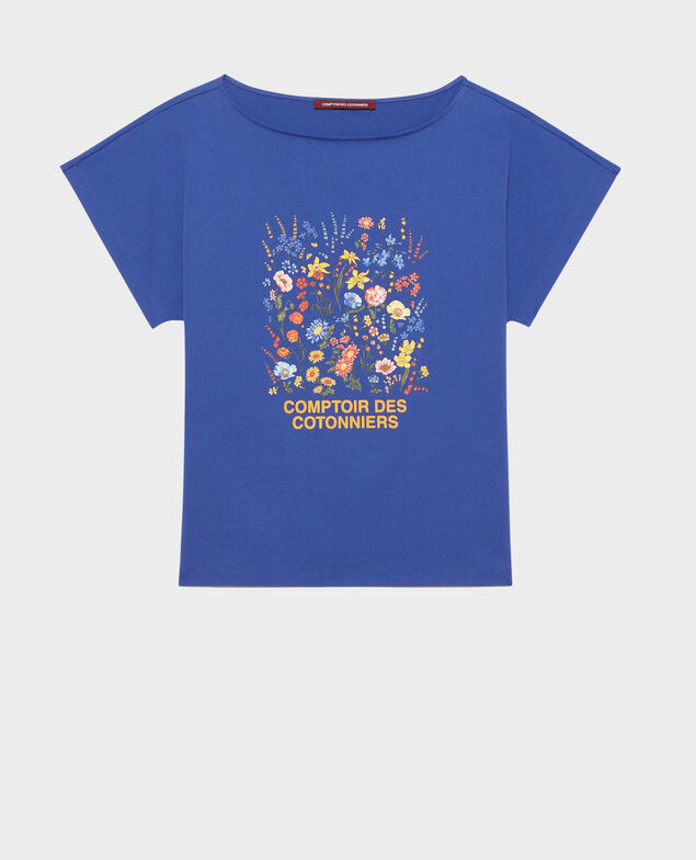 Camiseta de algodón manga corta Royal blue