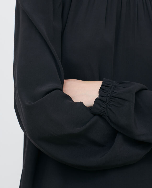 Vestido corto con fruncidos Black beauty