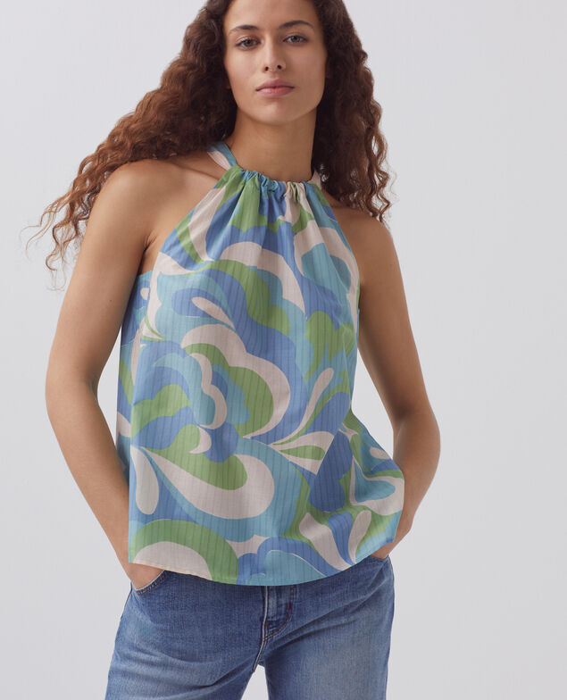Top escote americano H643 anemone blue