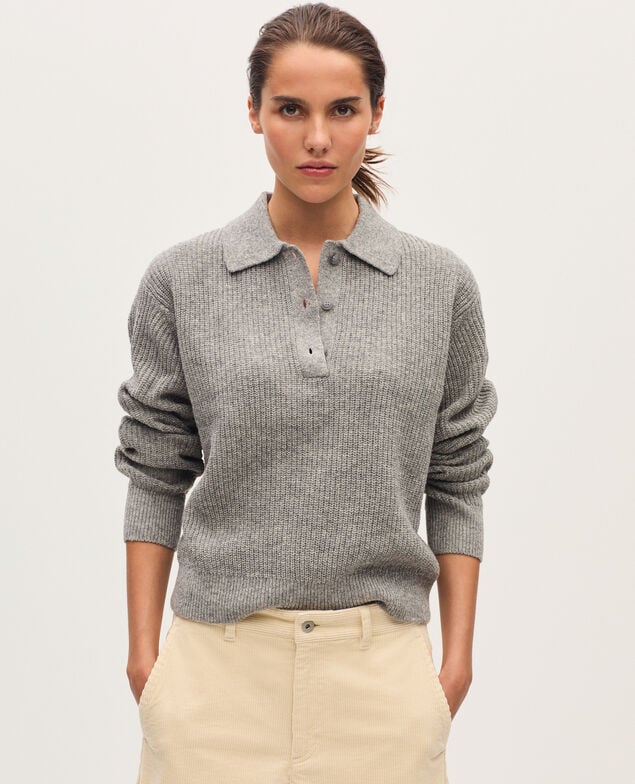 Jersey con cuello polo U020 light gray
