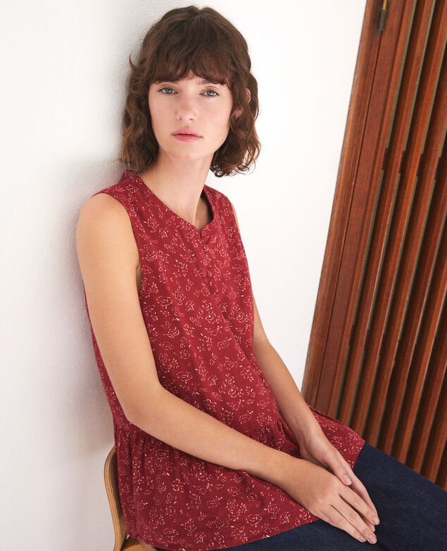 Blusa sin mangas Rojo