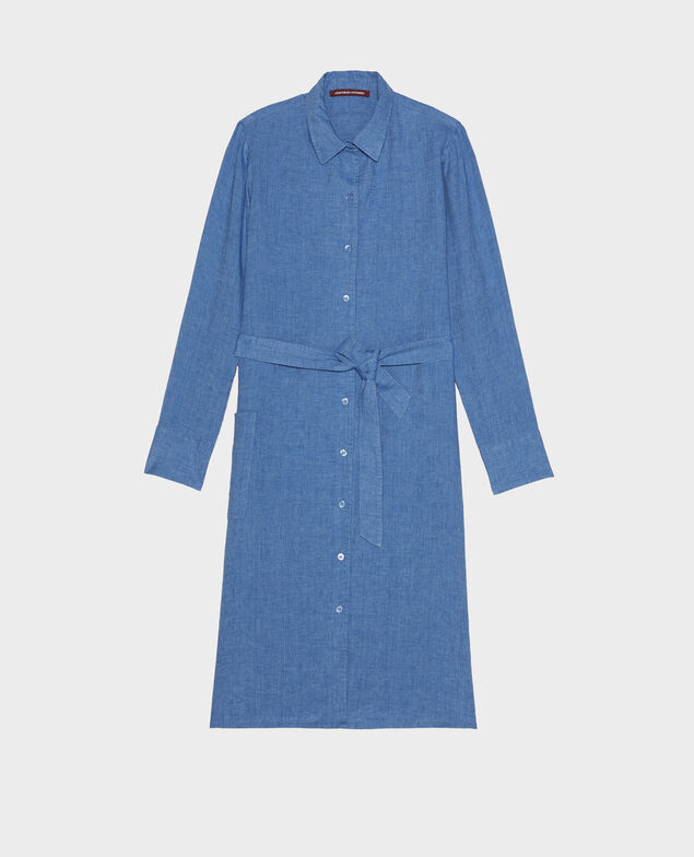 Vestido camisero de lino Indigo