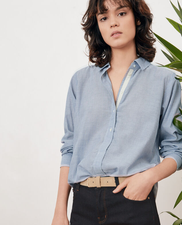 Camisa oversize rayada Stone blue stripes