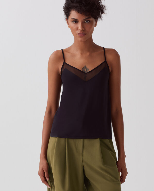 Top fluido con tirantes finos A091 black